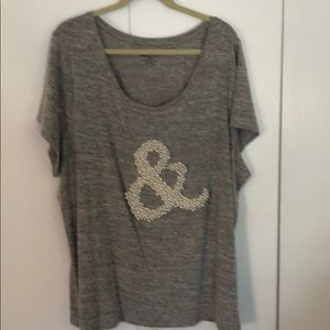 Lane Bryant T-shirt with decorative Pearls.